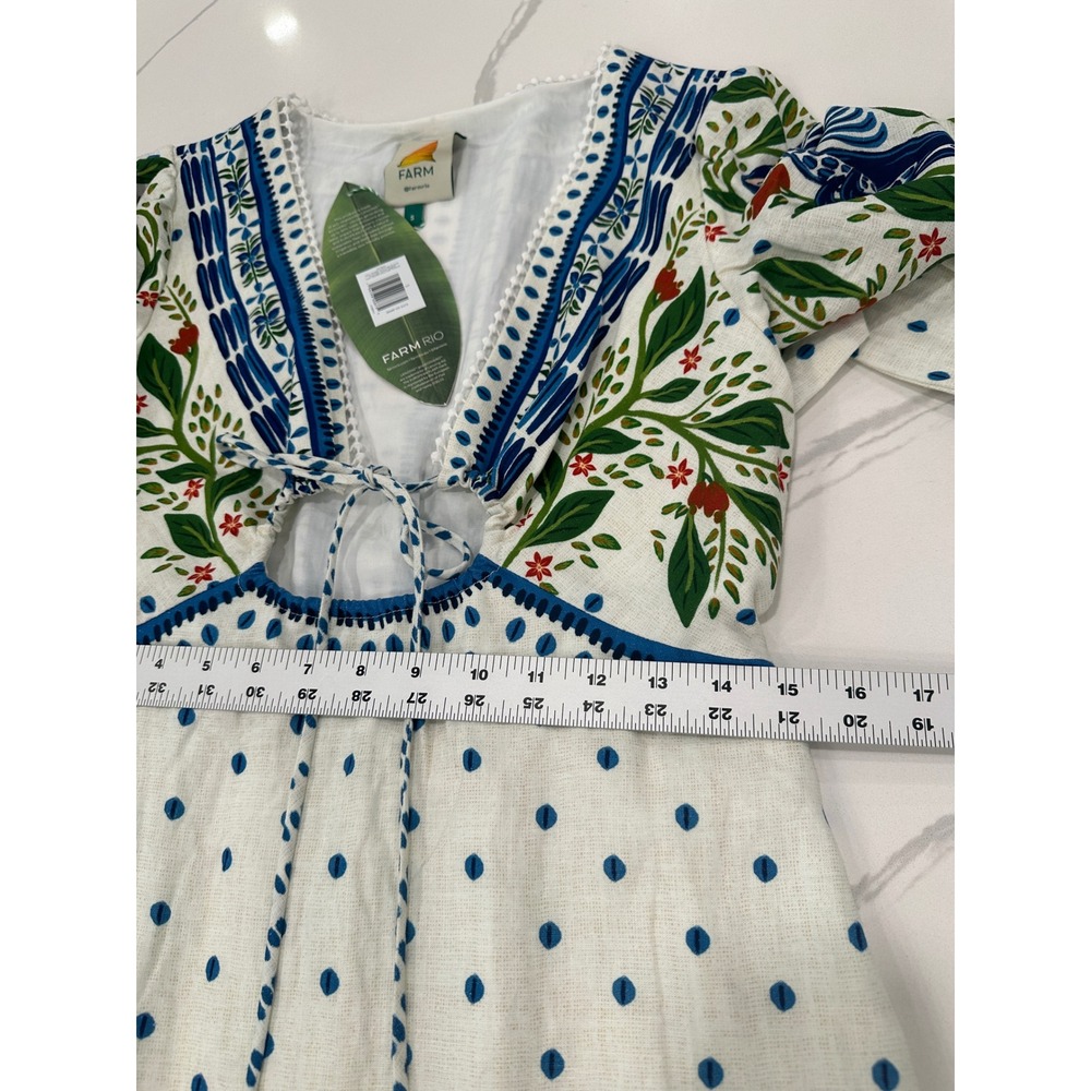 NWT Farm Rio Macaw Flight Maxi Dress Small Tropical Bird Linen $280 Sold Out - Picture 13 of 16